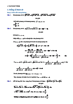 Chuyên đề bồi dưỡng học sinh giỏi Toán học 10 - Bài 2 Phương trình, bất phương trình, hệ phương trình